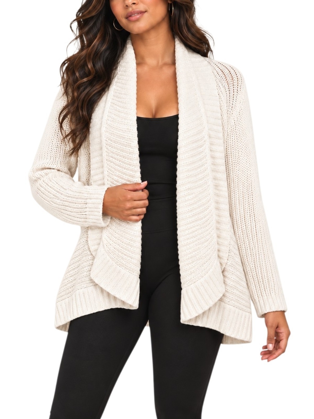 RALPH LAUREN Linen Knit Open Cardigan